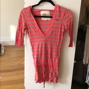 Abercrombie & Fitch Striped Quarter-Sleeve Top